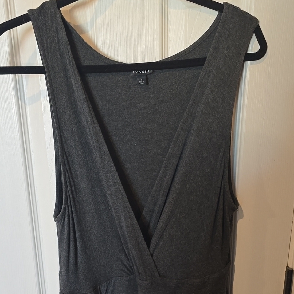 Casual Charcoal Sleeveless Dress